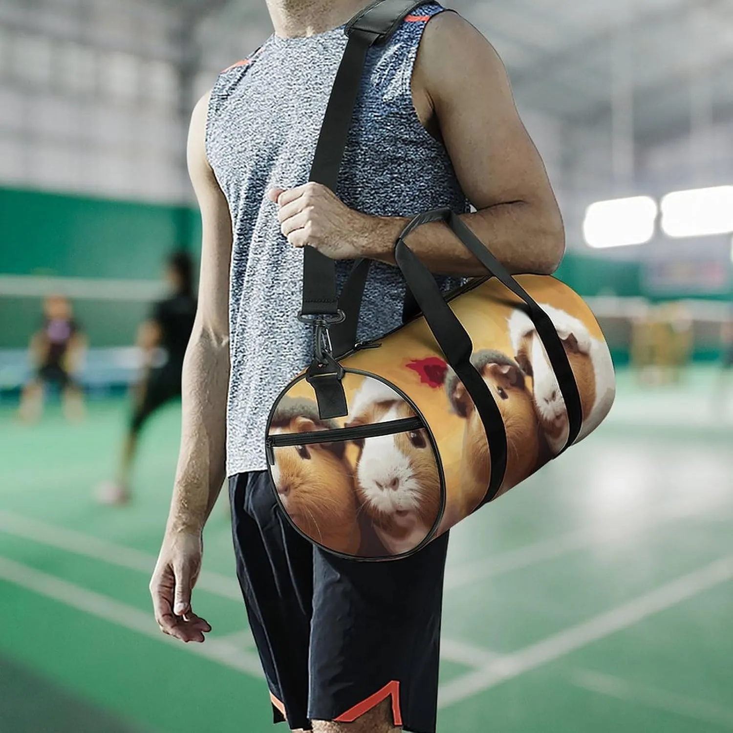 Gym Bag for Men Women Cute Guinea Pigs Duffel Bag Overnight Bag with Compartment Gym Sackpac