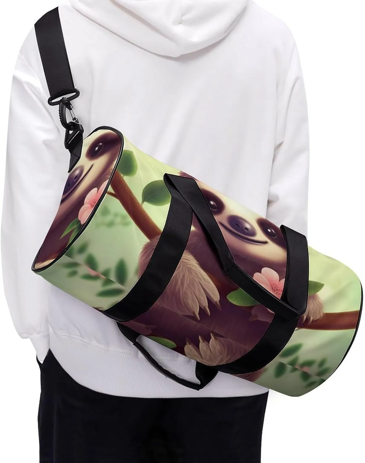 Gym Bag for Men Women Cute Sloth Duffel Bag Overnight Bag with Compartment Gym Sackpac