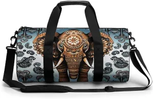 Gym Bag for Men Women Elephant Pattern Duffel Bag Overnight Bag with Compartment Gym Sackpac