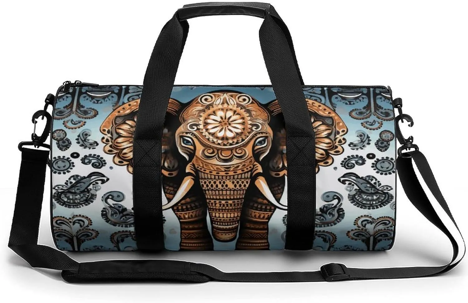 Gym Bag for Men Women Elephant Pattern Duffel Bag Overnight Bag with Compartment Gym Sackpac