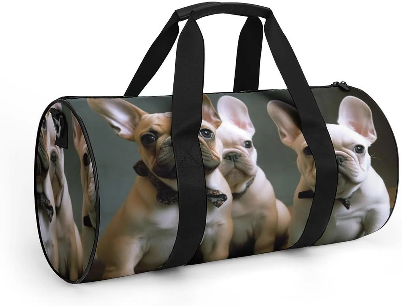 Gym Bag for Men Women French Bulldog Puppies Duffel Bag Overnight Bag with Compartment Gym Sackpac