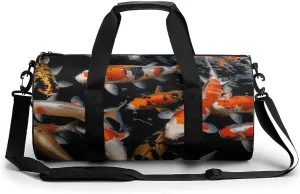 Gym Bag for Men Women Japan Fancy Carp Fishes Duffel Bag Overnight Bag with Compartment Gym Sackpac