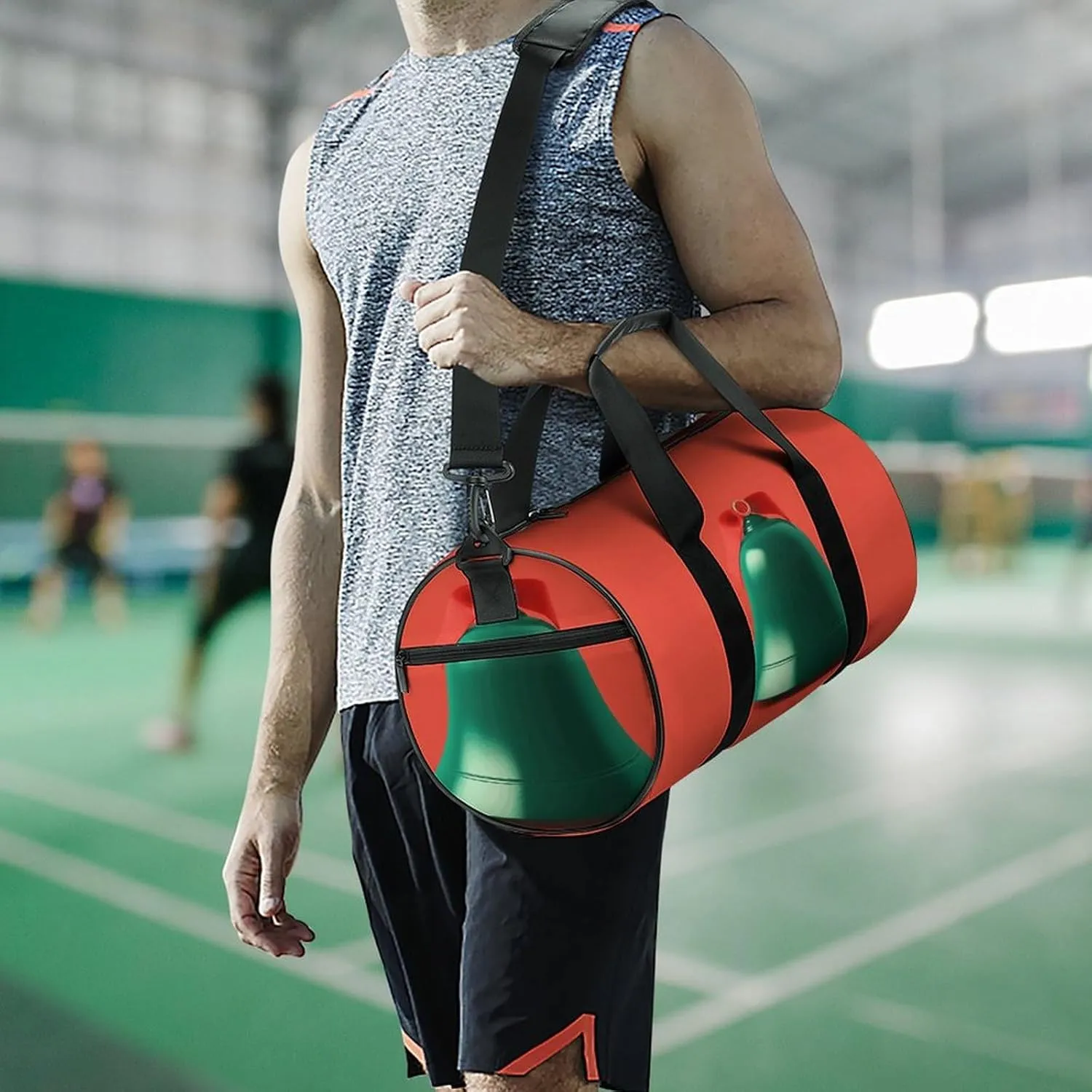 Gym Bag for Men Women Little Bell with Bow Duffel Bag Overnight Bag with Compartment Gym Sackpac