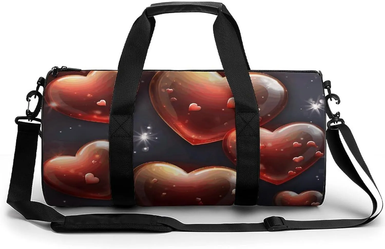 Gym Bag for Men Women Love Heart Shape Duffel Bag Overnight Bag with Compartment Gym Sackpac