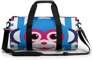 Gym Bag for Men Women Lucky Monkey Face Duffel Bag Overnight Bag with Compartment Gym Sackpac