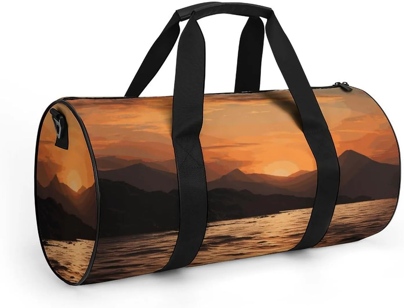 Gym Bag for Men Women Mountain And Water at Sunset Duffel Bag Overnight Bag with Compartment Gym Sackpac