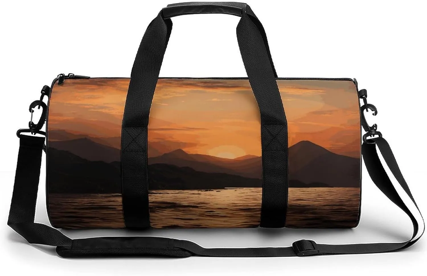Gym Bag for Men Women Mountain And Water at Sunset Duffel Bag Overnight Bag with Compartment Gym Sackpac