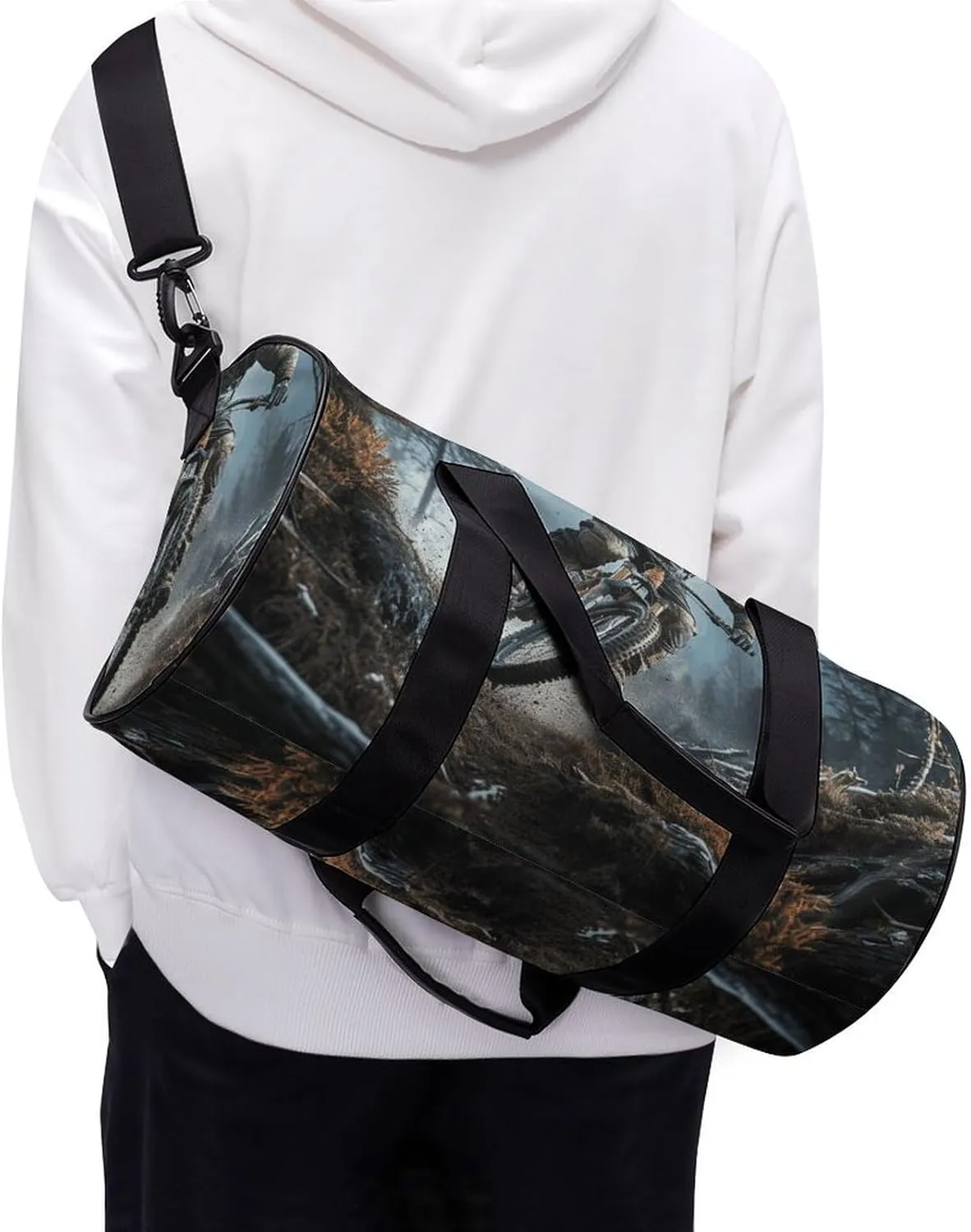 Gym Bag for Men Women Mountain Bike Tournament Duffel Bag Overnight Bag with Compartment Gym Sackpac