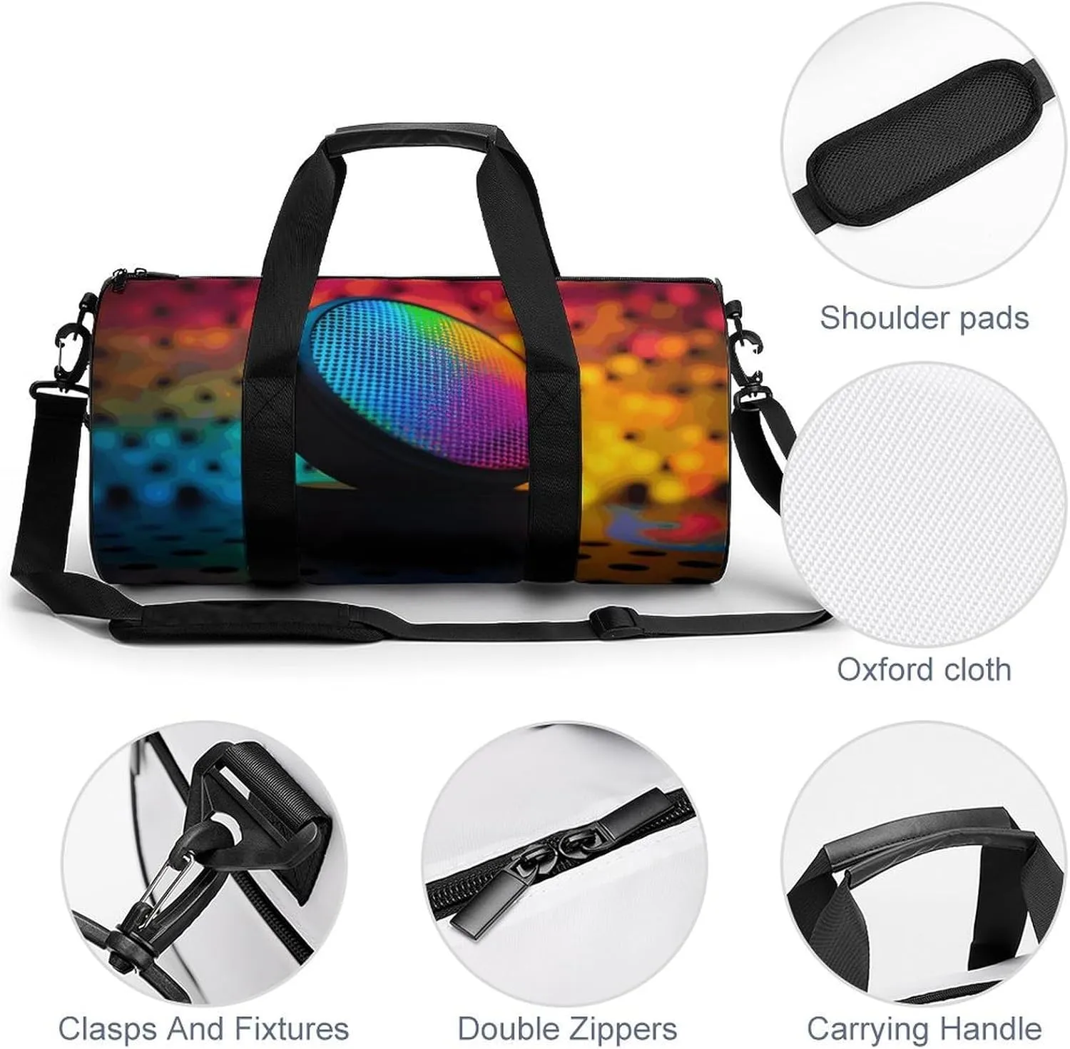 Gym Bag for Men Women Musical Instrument Speakers Duffel Bag Overnight Bag with Compartment Gym Sackpac