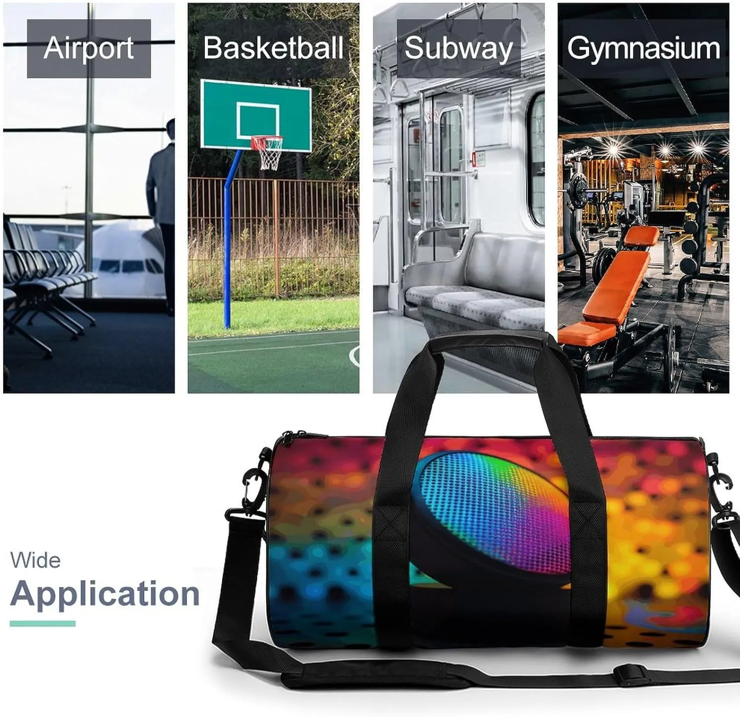 Gym Bag for Men Women Musical Instrument Speakers Duffel Bag Overnight Bag with Compartment Gym Sackpac