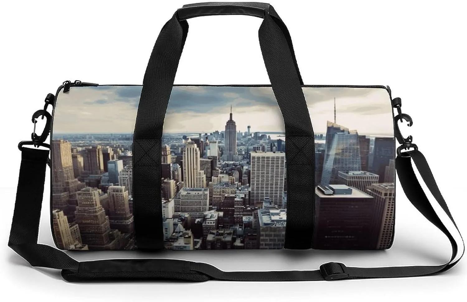Gym Bag for Men Women New York Fashion City Duffel Bag Overnight Bag with Compartment Gym Sackpac