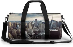 Gym Bag for Men Women New York Fashion City Duffel Bag Overnight Bag with Compartment Gym Sackpac