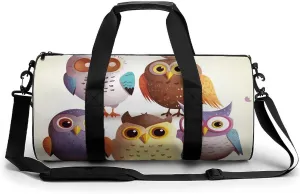 Gym Bag for Men Women Owls Birds Duffel Bag Overnight Bag with Compartment Gym Sackpac