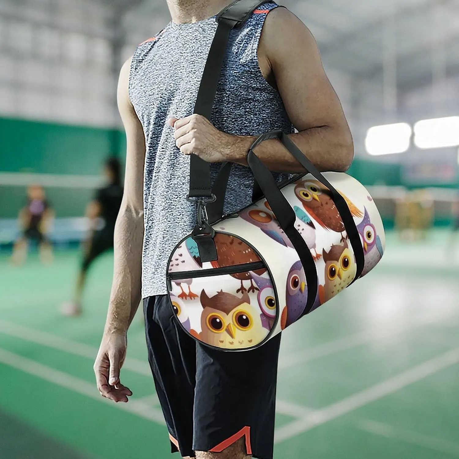 Gym Bag for Men Women Owls Birds Duffel Bag Overnight Bag with Compartment Gym Sackpac