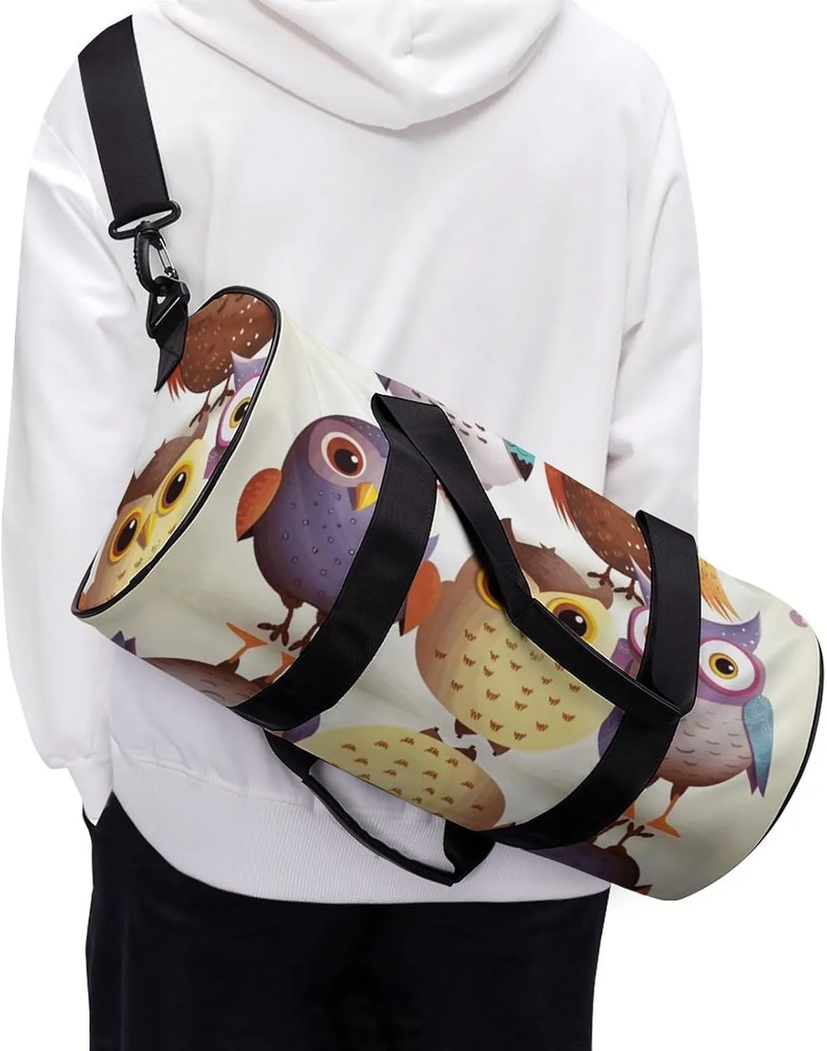 Gym Bag for Men Women Owls Birds Duffel Bag Overnight Bag with Compartment Gym Sackpac