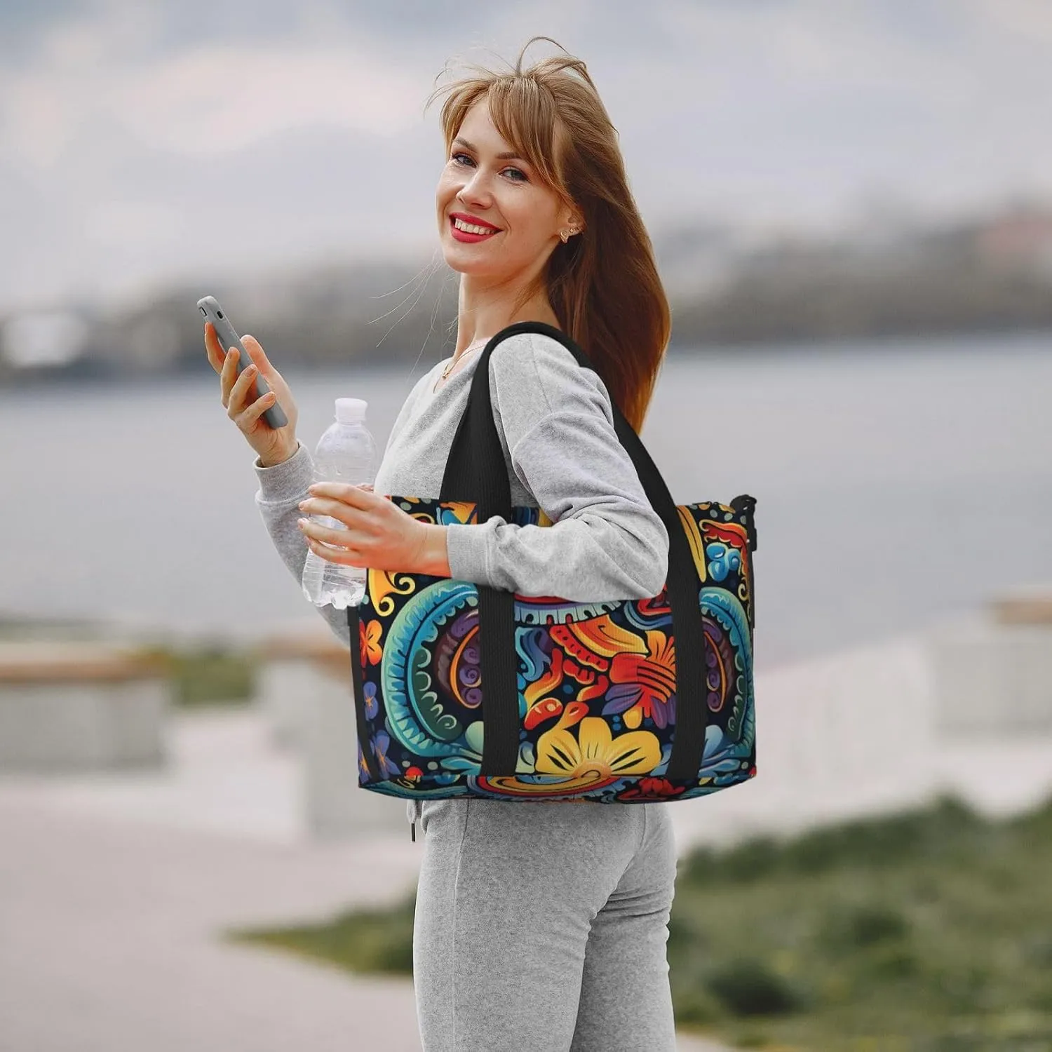 Gym Bag Mexican Duffel Bag for Men Women Travel Overnight Bag with Shoe Compartment Workout Bags