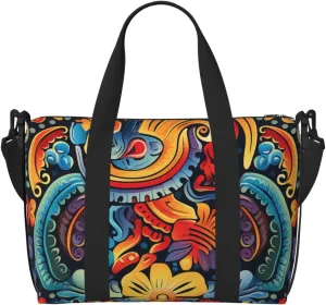 Gym Bag Mexican Duffel Bag for Men Women Travel Overnight Bag with Shoe Compartment Workout Bags