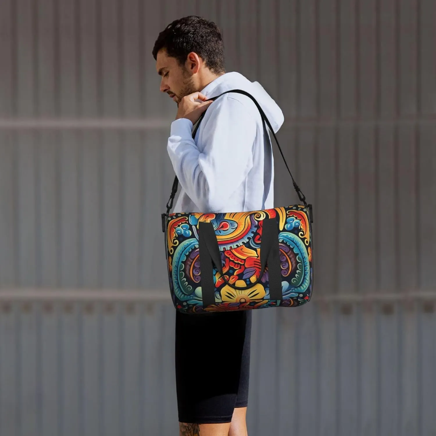 Gym Bag Mexican Duffel Bag for Men Women Travel Overnight Bag with Shoe Compartment Workout Bags