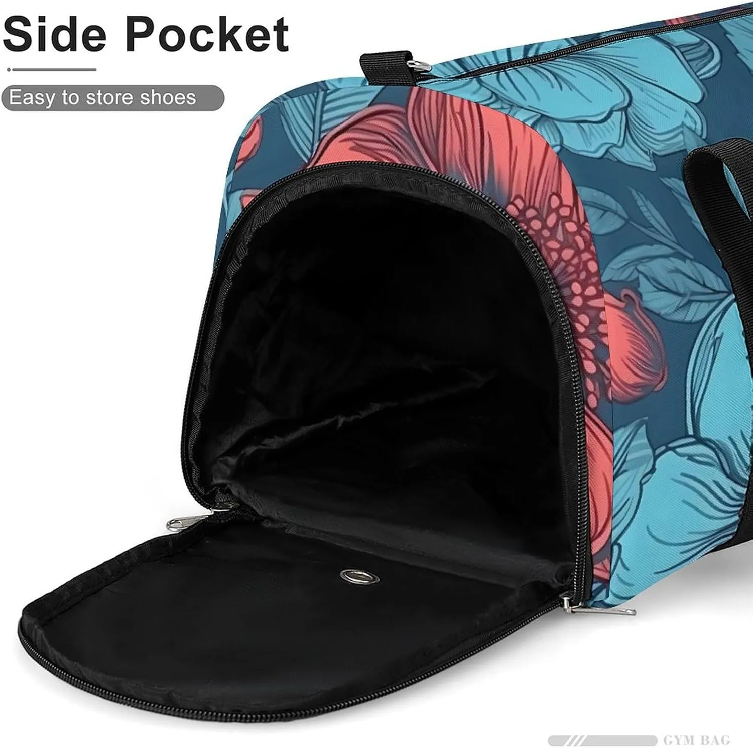 Gym Bag Painting Style Flowers Duffel Bag for Men Women Travel Overnight Bag with Shoe Compartment Workout Bags