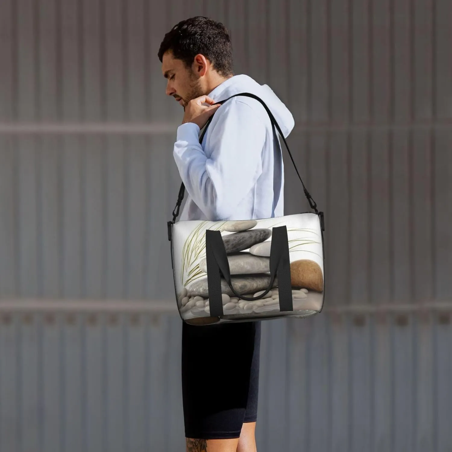 Gym Bag pierres naturelles Duffel Bag for Men Women Travel Overnight Bag with Shoe Compartment Workout Bags