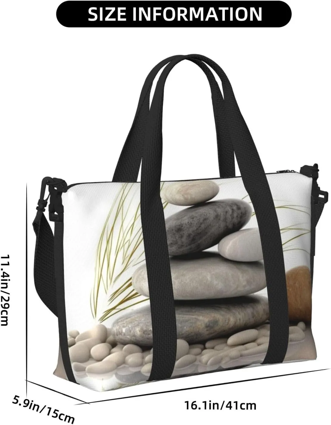 Gym Bag pierres naturelles Duffel Bag for Men Women Travel Overnight Bag with Shoe Compartment Workout Bags