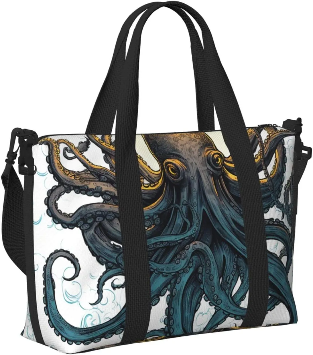 Gym Bag Sun Ocean Octopus Duffel Bag for Men Women Travel Overnight Bag with Shoe Compartment Workout Bags