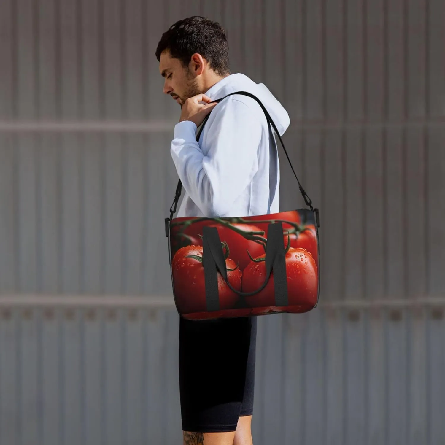 Gym Bag Tomatoes Duffel Bag for Men Women Travel Overnight Bag with Shoe Compartment Workout Bags