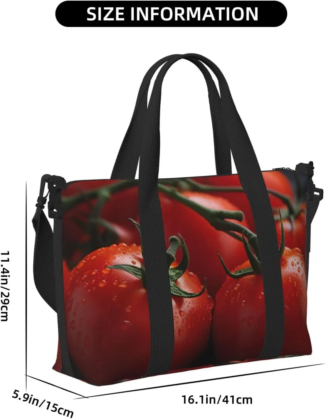 Gym Bag Tomatoes Duffel Bag for Men Women Travel Overnight Bag with Shoe Compartment Workout Bags