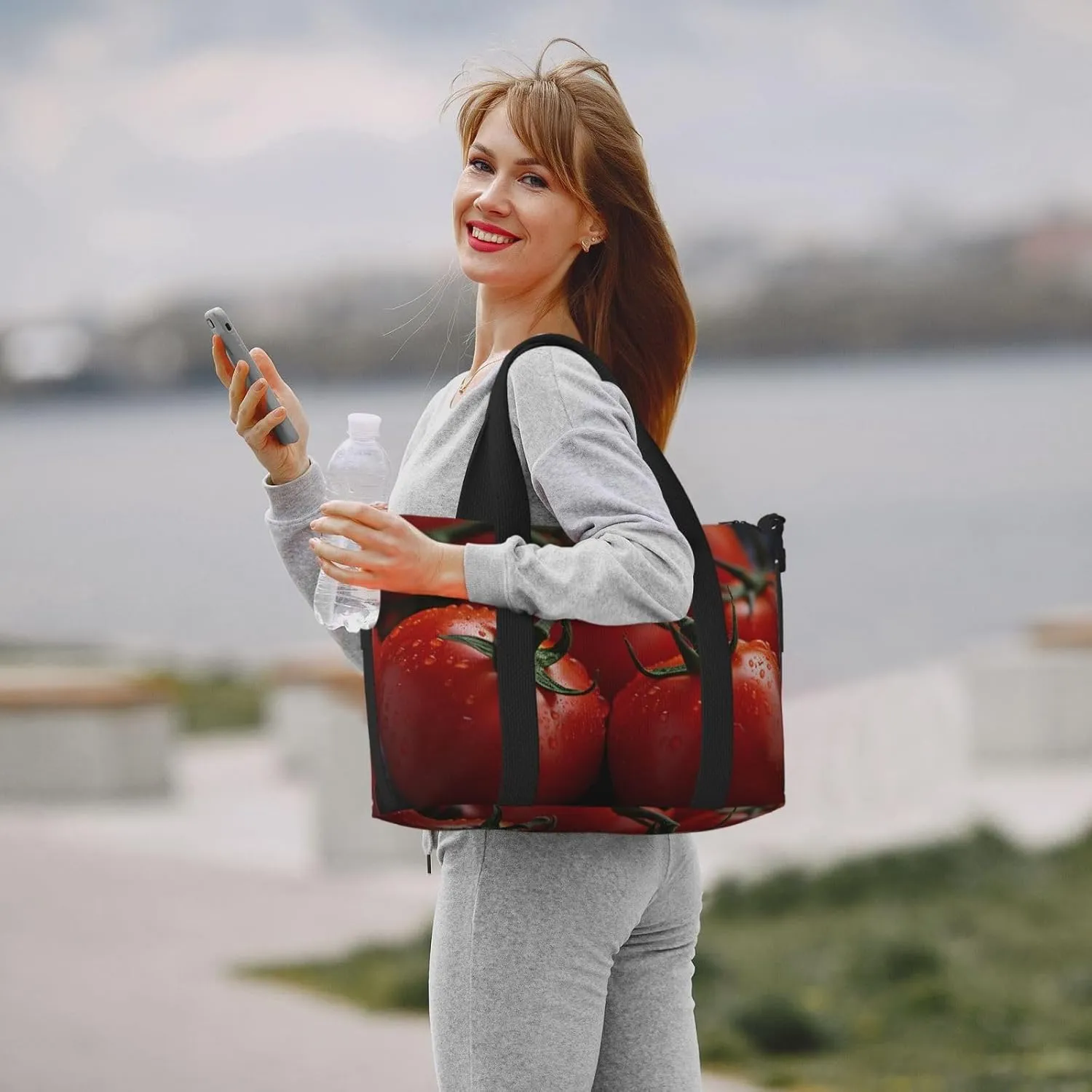 Gym Bag Tomatoes Duffel Bag for Men Women Travel Overnight Bag with Shoe Compartment Workout Bags