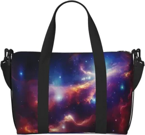 Gym Bag Universe Starry Stars Duffel Bag for Men Women Travel Overnight Bag with Shoe Compartment Workout Bags