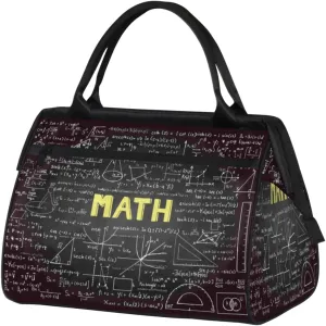 Hand Drawn Math Formulas Travel Duffel Bag Sports Travel Duffel Bag Waterproof Durable Large Gym Tote Bag Weekender Overnight Bag for Women Travel Gym Yoga