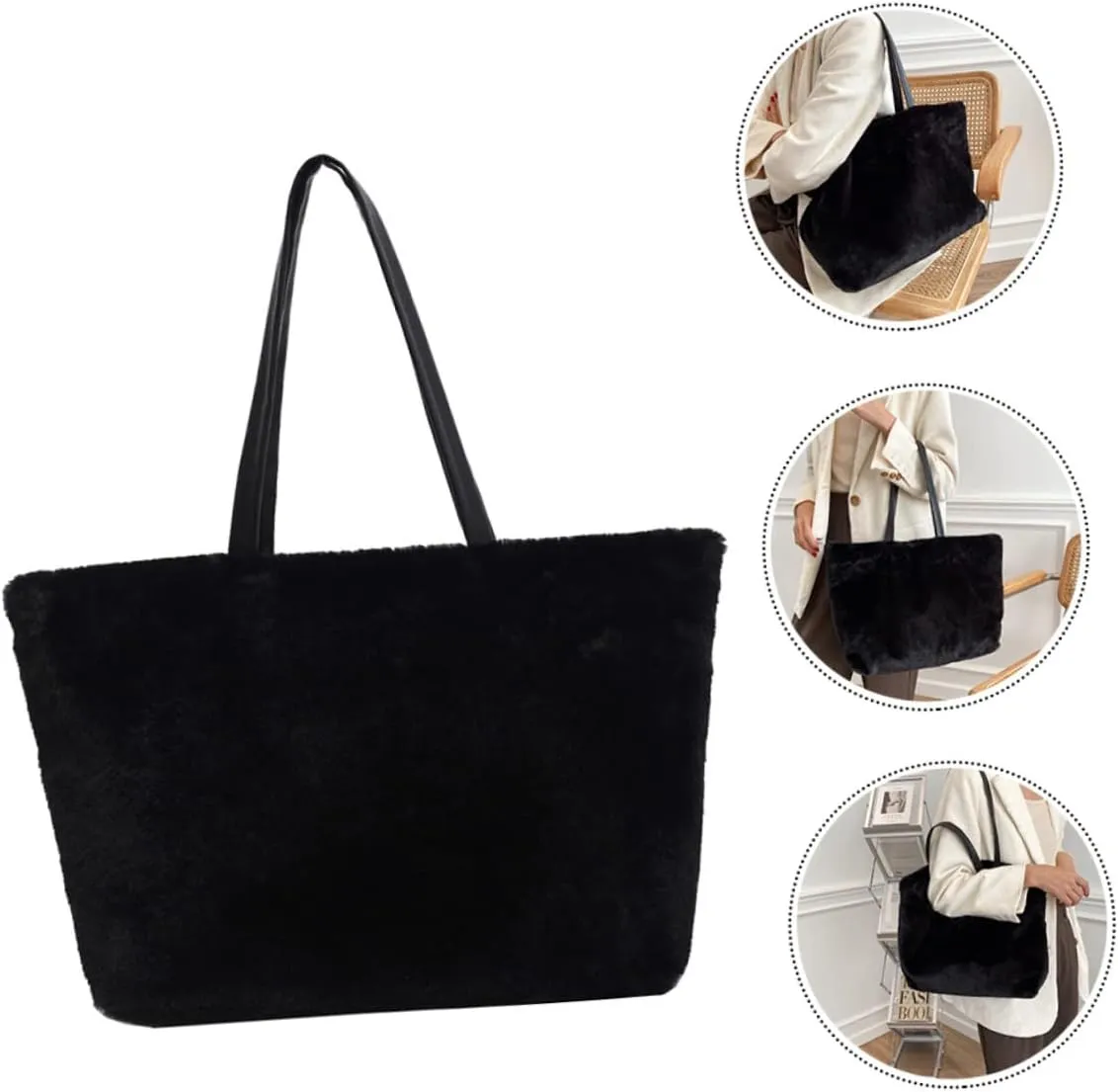 Handbag Large Tote Bags for Women Fanny Travel Accessories Travel Wallet ing Organiser Case Faux Trim
