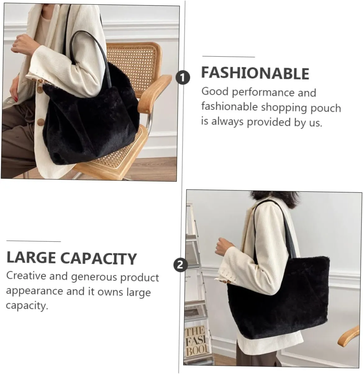 Handbag Large Tote Bags for Women Fanny Travel Accessories Travel Wallet ing Organiser Case Faux Trim
