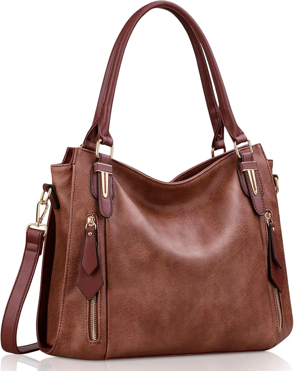 Handbags for Women Faux Leather Top Handle Shoulder Bags with Detachable Strap Medium Size