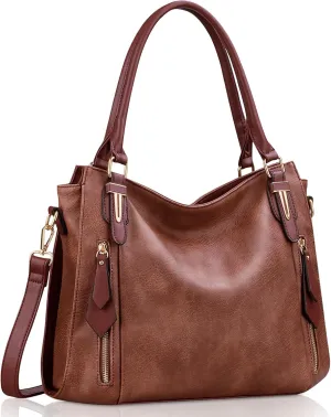 Handbags for Women Faux Leather Top Handle Shoulder Bags with Detachable Strap Medium Size