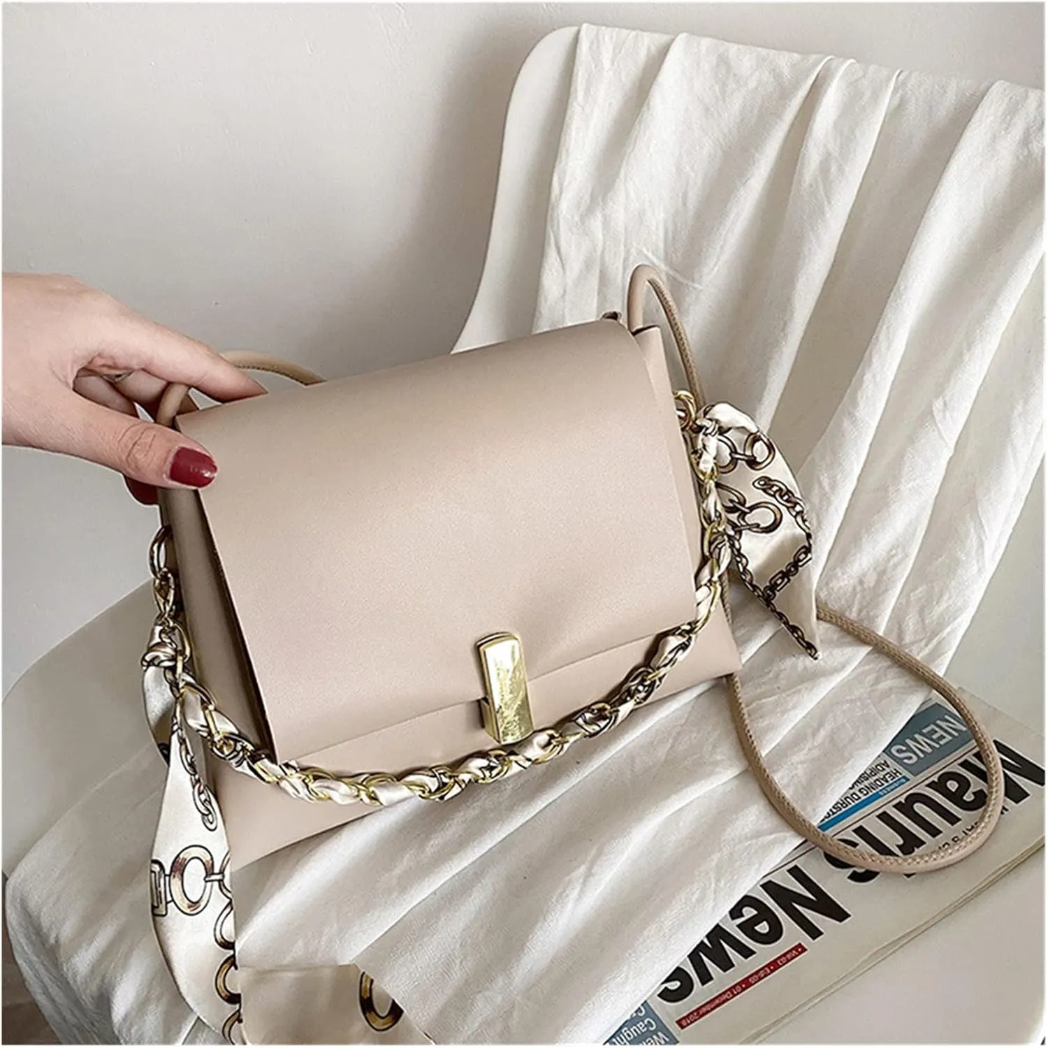 Handmade PU Leather Handbag Making Kit DIY Hand Stitch Crossbody Bag Adjustable Shoulder Strap Craft Supplies for Women