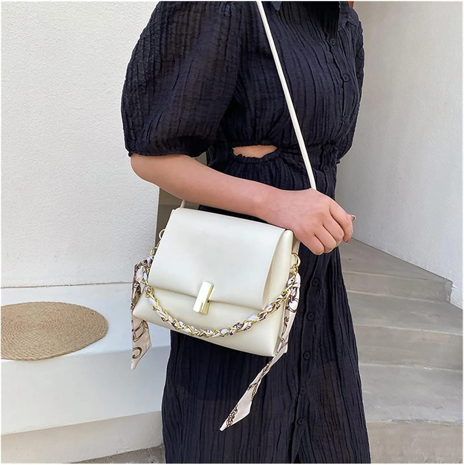 Handmade PU Leather Handbag Making Kit DIY Hand Stitch Crossbody Bag Adjustable Shoulder Strap Craft Supplies for Women