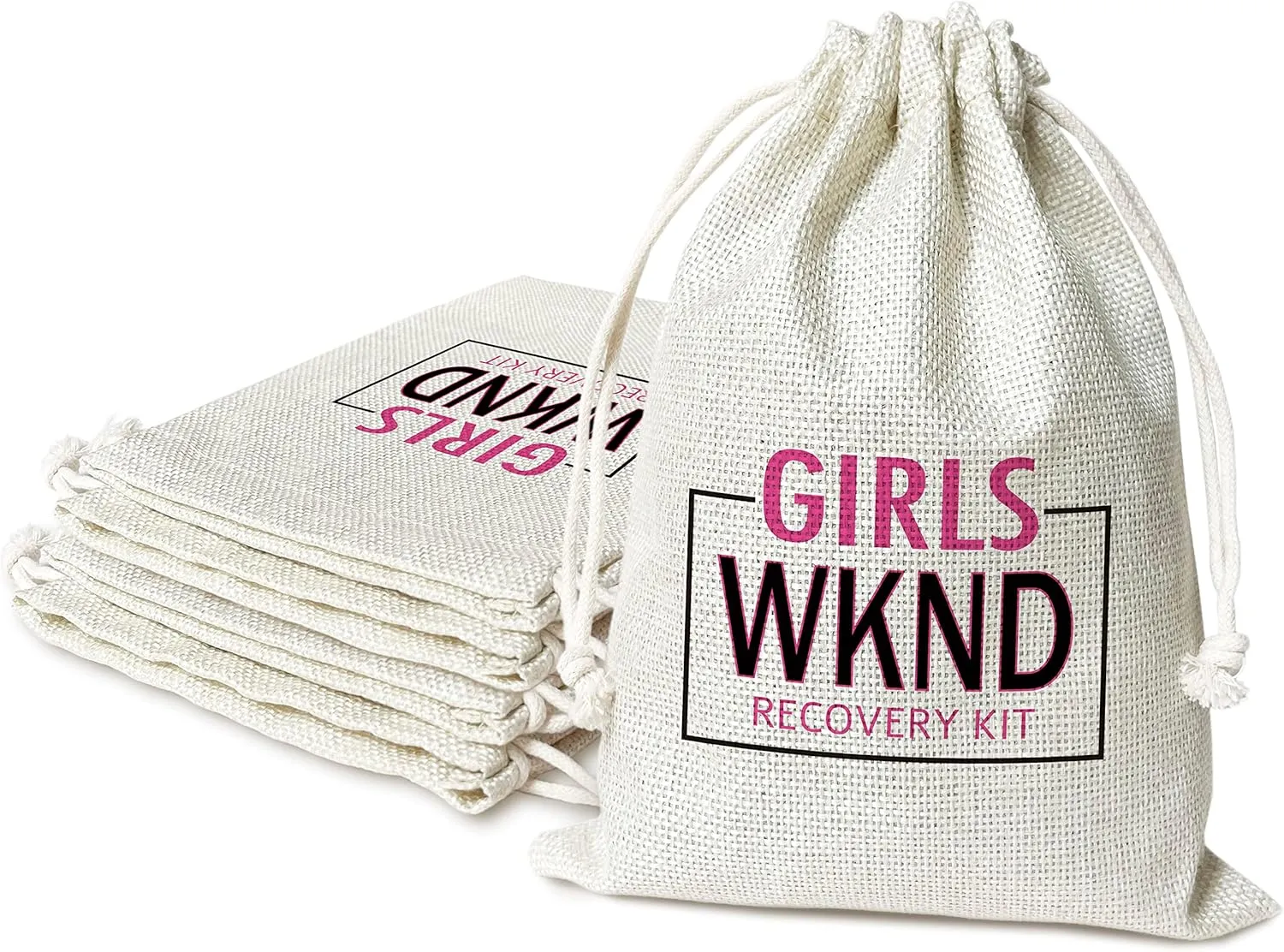 Hangover Kit Bags, Girls Weekend With Drawstring Gift Bag, for Bridal Shower, Wedding, Travel, Bachelorette Party Survival Recovery Kit Bag, Decorations, Supplies (6"X 8") 5 Pcs -kit053