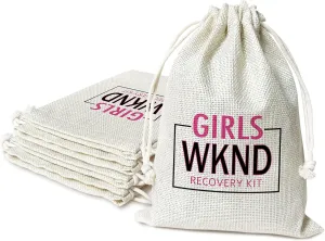 Hangover Kit Bags, Girls Weekend With Drawstring Gift Bag, for Bridal Shower, Wedding, Travel, Bachelorette Party Survival Recovery Kit Bag, Decorations, Supplies (6"X 8") 5 Pcs -kit053