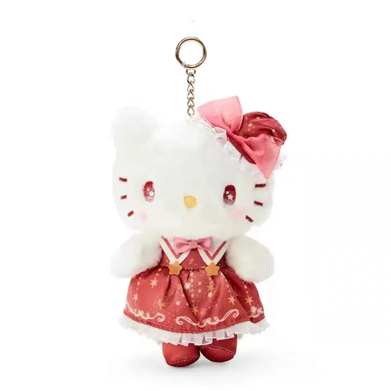 Hello Kitty Plush Keychains with Varied Clothing Styles