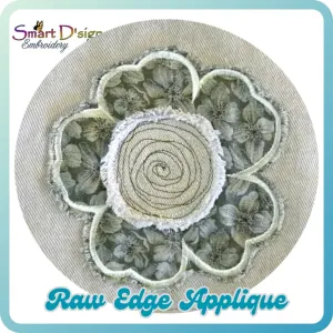 HIBISCUS FLOWER RAW APPLIQUE Embroidery Design