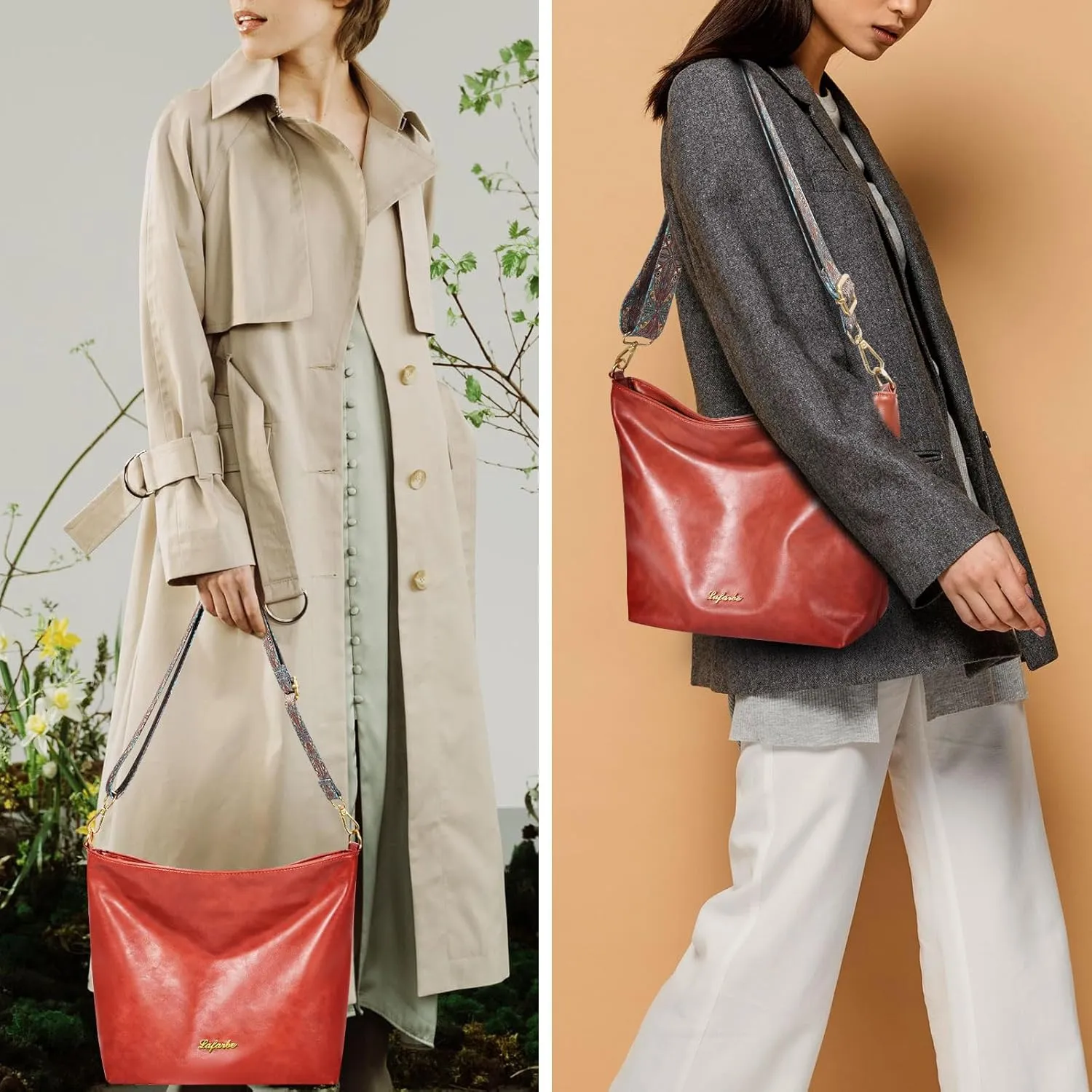 Hobo Bags for Women Tote Bag Hobo Purse Vintage Bucket Bags Womens Vegan Leather Guitar Strap Purse