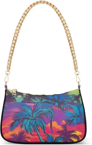 Hobo Bags for Women Tropical Palm Tote Purses Small Handbags with Chain 20853161
