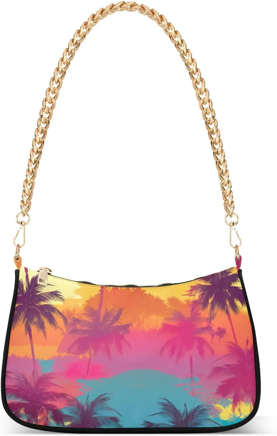 Hobo Bags for Women Tropical Palm Tote Purses Small Handbags with Chain 20853165
