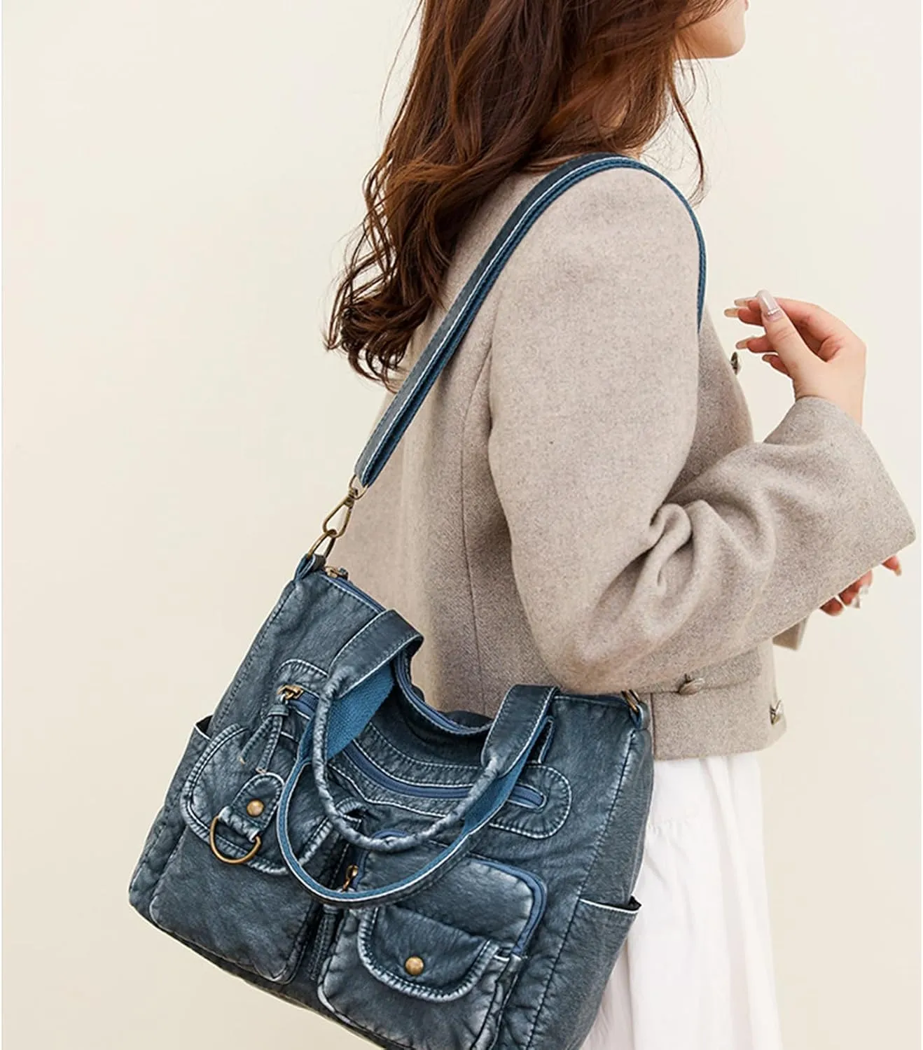 Hobo Handbag and Purses for Women,Top Handle Satchel Purse Tote Shoulder Bags Faux Leather for Ladies