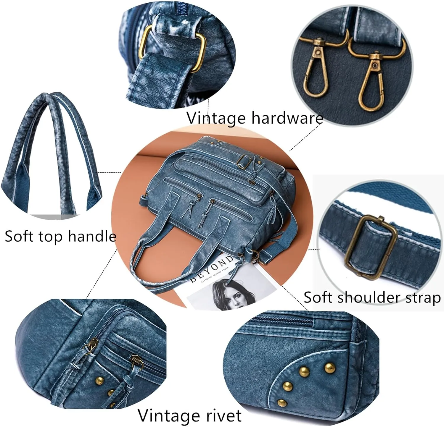 Hobo Handbag and Purses for Women,Top Handle Satchel Purse Tote Shoulder Bags Faux Leather for Ladies