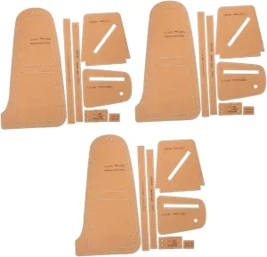 HOMSFOU 3 Sets Leather Cutting Dies Cross Template Purse Sewing Bag Chest Pattern Cardboard