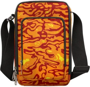 Hot Lava Background Red Crossbody Bag Small Sling Bag for Women and Men with Adjustable Shoulder Strap and Zipper Waterproof Fanny Pack for Working Traveling Hiking