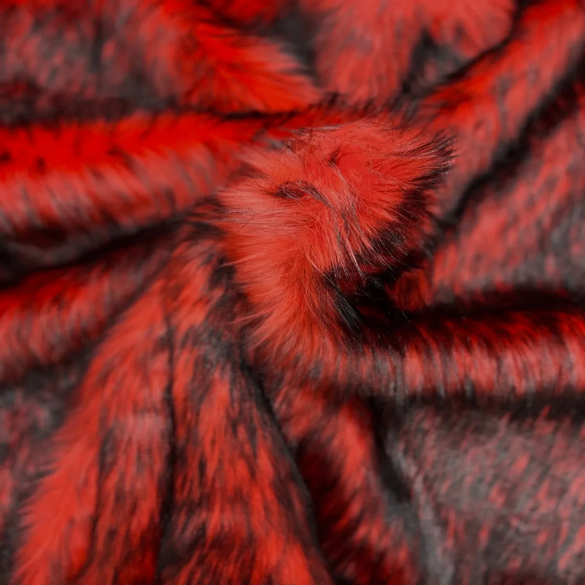 Husky Print Long Pile Shaggy Faux Fur Fabric