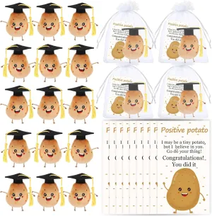 HyDren 20 Set Positive Potato Bulk Gifts Inspirational Employee Appreciation Funny Mini Coworker Gifts with Card Organza Bag Emotional Potato Plush for Staff Team Party Favors
